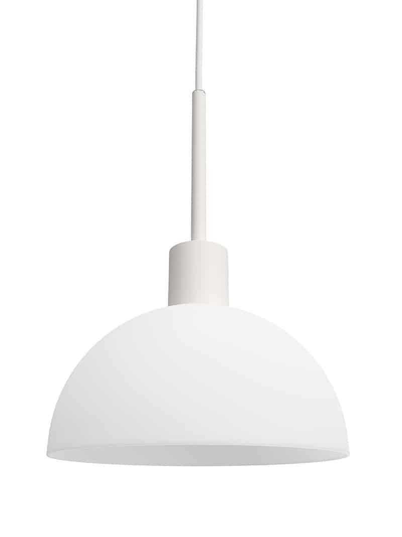 Suspension Vienda base en métal et abat-jour en forme de bol renversé au design contemporain par Herstal