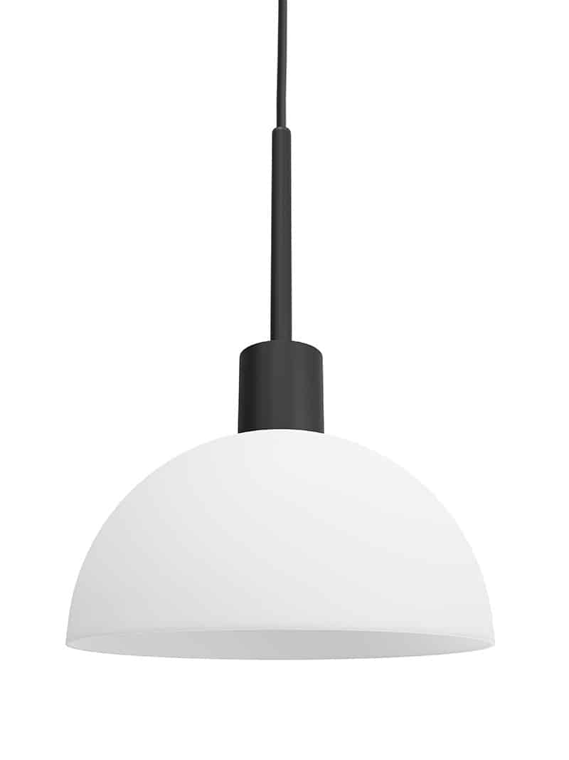Suspension Vienda dimmable base en métal et abat-jour en forme de bol renversé au design contemporain par Herstal