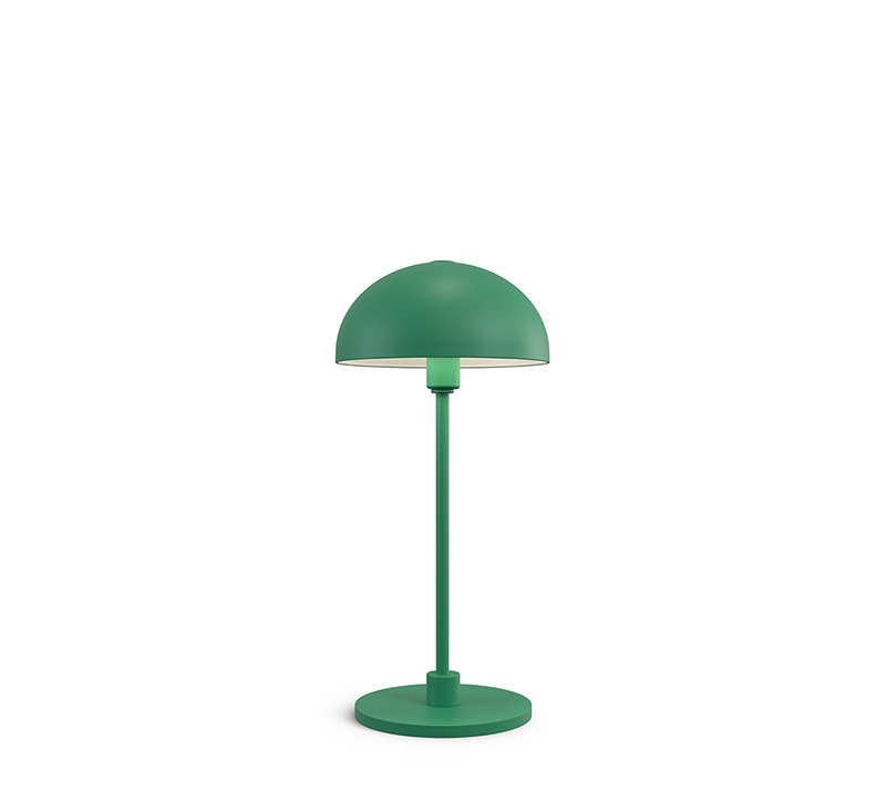 Lampe à poser Vienda Mini base en métal et abat-jour en forme de bol renversé au design contemporain par Herstal