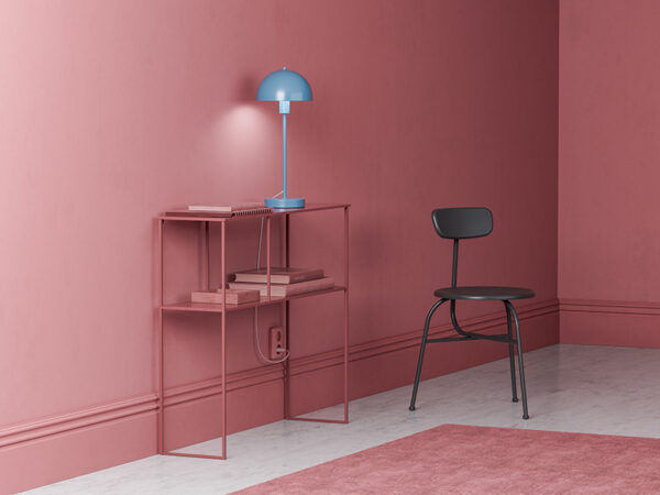 Lampe à poser Vienda base en métal et abat-jour en forme de bol renversé au design contemporain par Herstal