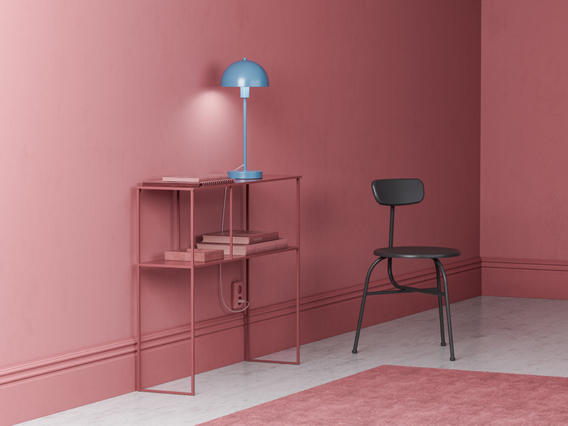 Lampe à poser Vienda base en métal et abat-jour en forme de bol renversé au design contemporain par Herstal