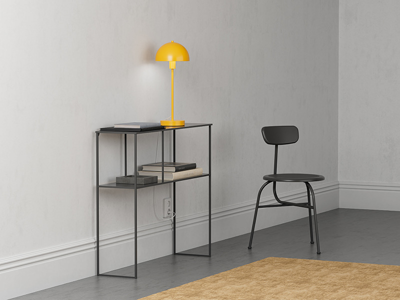 Lampe à poser Vienda base en métal et abat-jour en forme de bol renversé au design contemporain par Herstal Lampe à poser Vienda base en métal et abat-jour en forme de bol renversé au design contemporain par Herstal