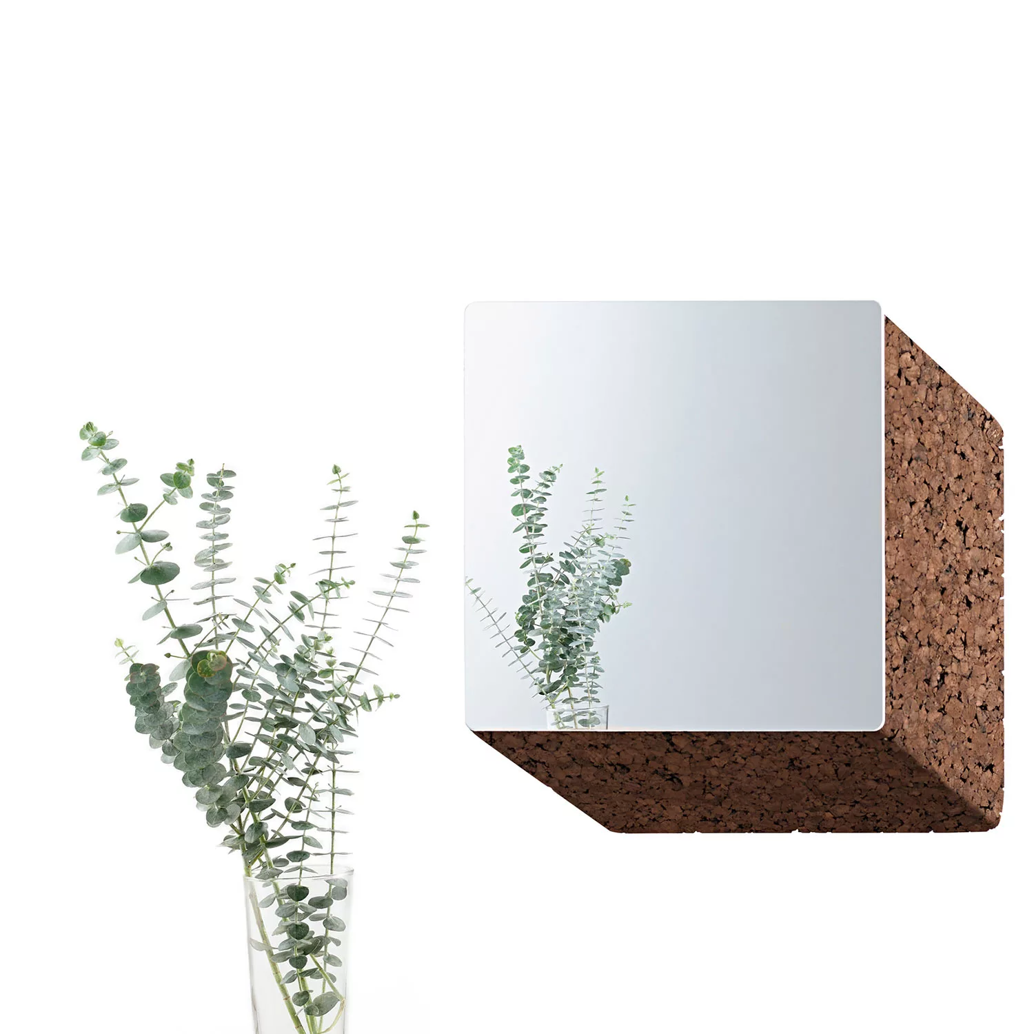 Miroir Exo Squared mirror en liège noir naturel par Toni Grilo x Blackcork