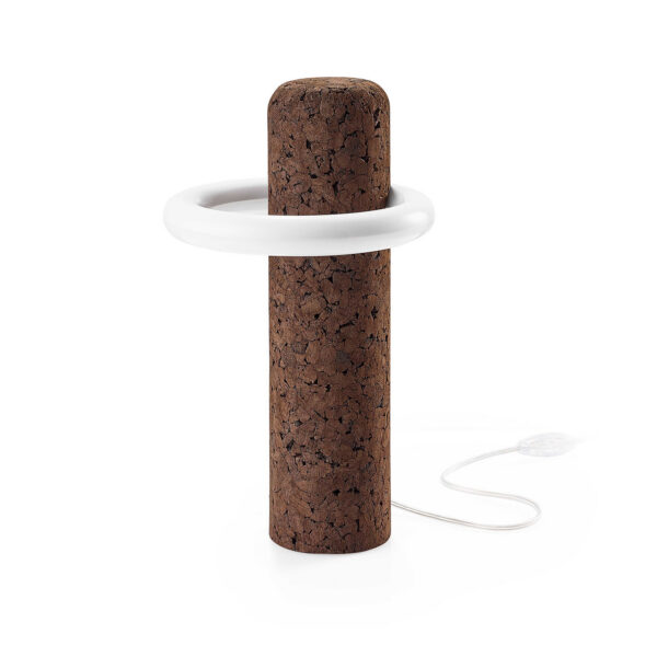 Lampe à poser Hoop en liège noir par Toni Grilo x Blackcork