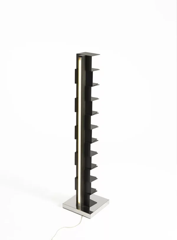 Bibliothèque Ptolomeo Luce en acier au design contemporain de Bruno Rainaldi x Opinion Ciatti