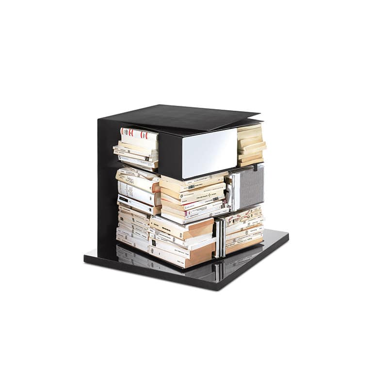Bibliothèque Ptolomeo x4 Short en acier au design contemporain de Bruno Rainaldi x Opinion Ciatti