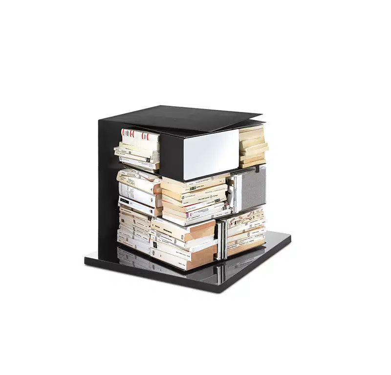 Bibliothèque Ptolomeo x4 Short en acier au design contemporain de Bruno Rainaldi x Opinion Ciatti