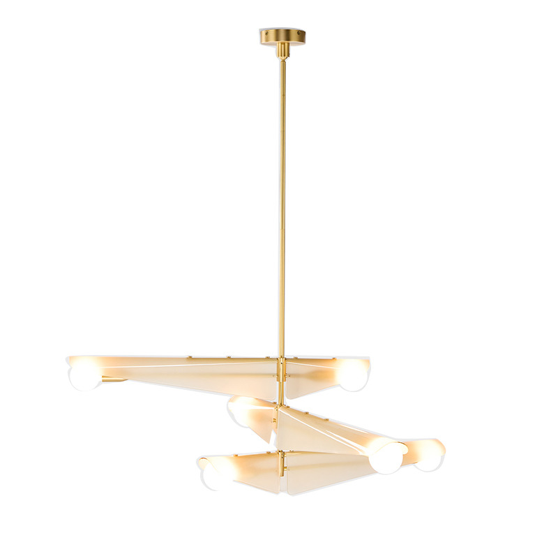 Suspension Sycamore base en laiton massif avec abat-jour à niveau au design contemporain de Tala