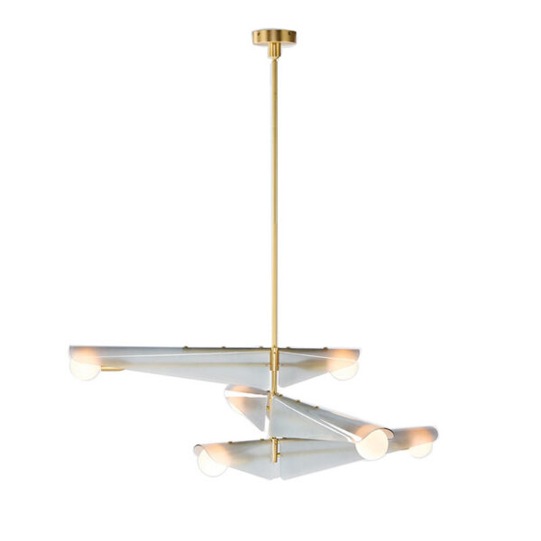 Suspension Sycamore base en laiton massif avec abat-jour à niveau au design contemporain de Tala