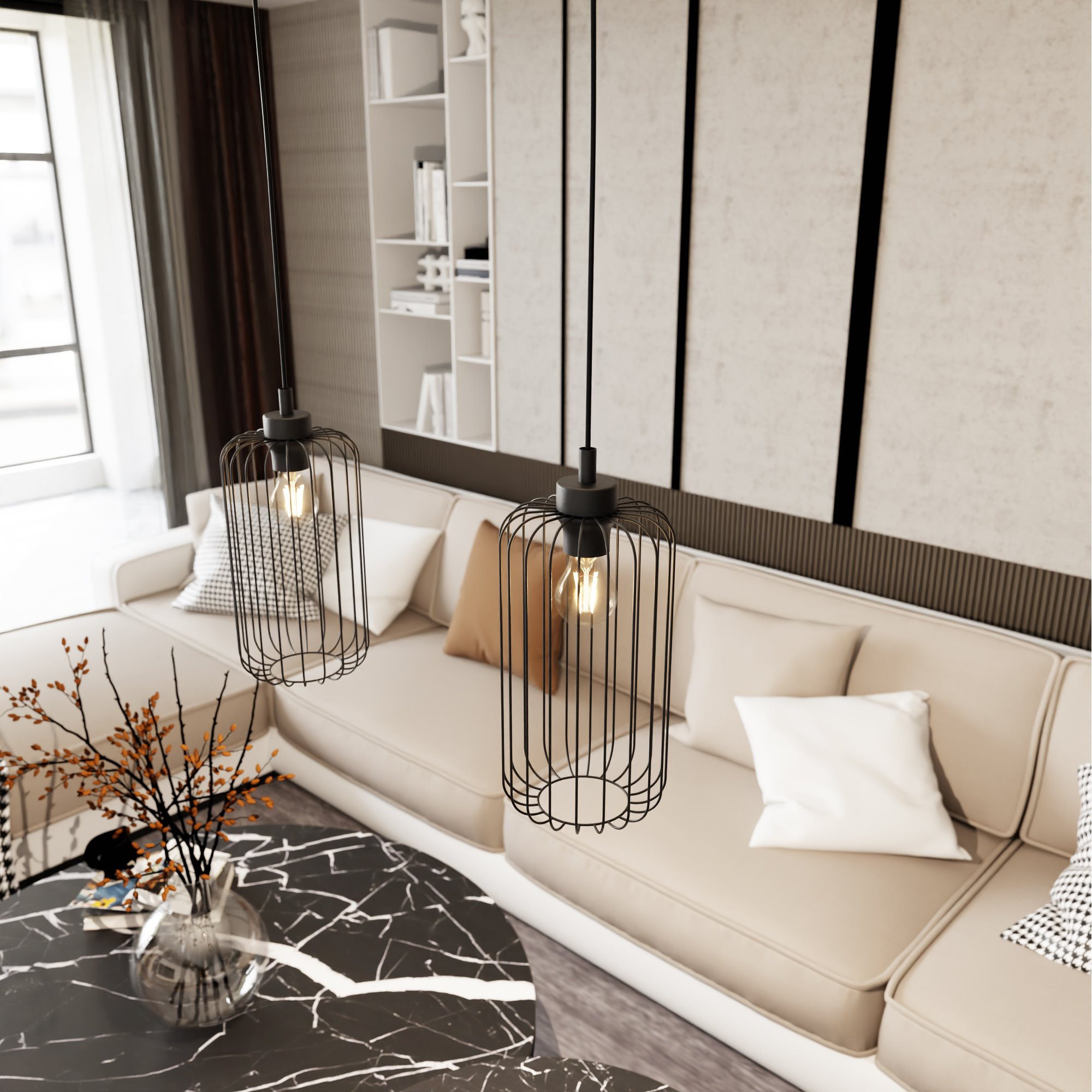 Suspension Vander base en métal circulaire au design contemporain par Emibig Suspension Vander base en métal circulaire au design contemporain par Emibig