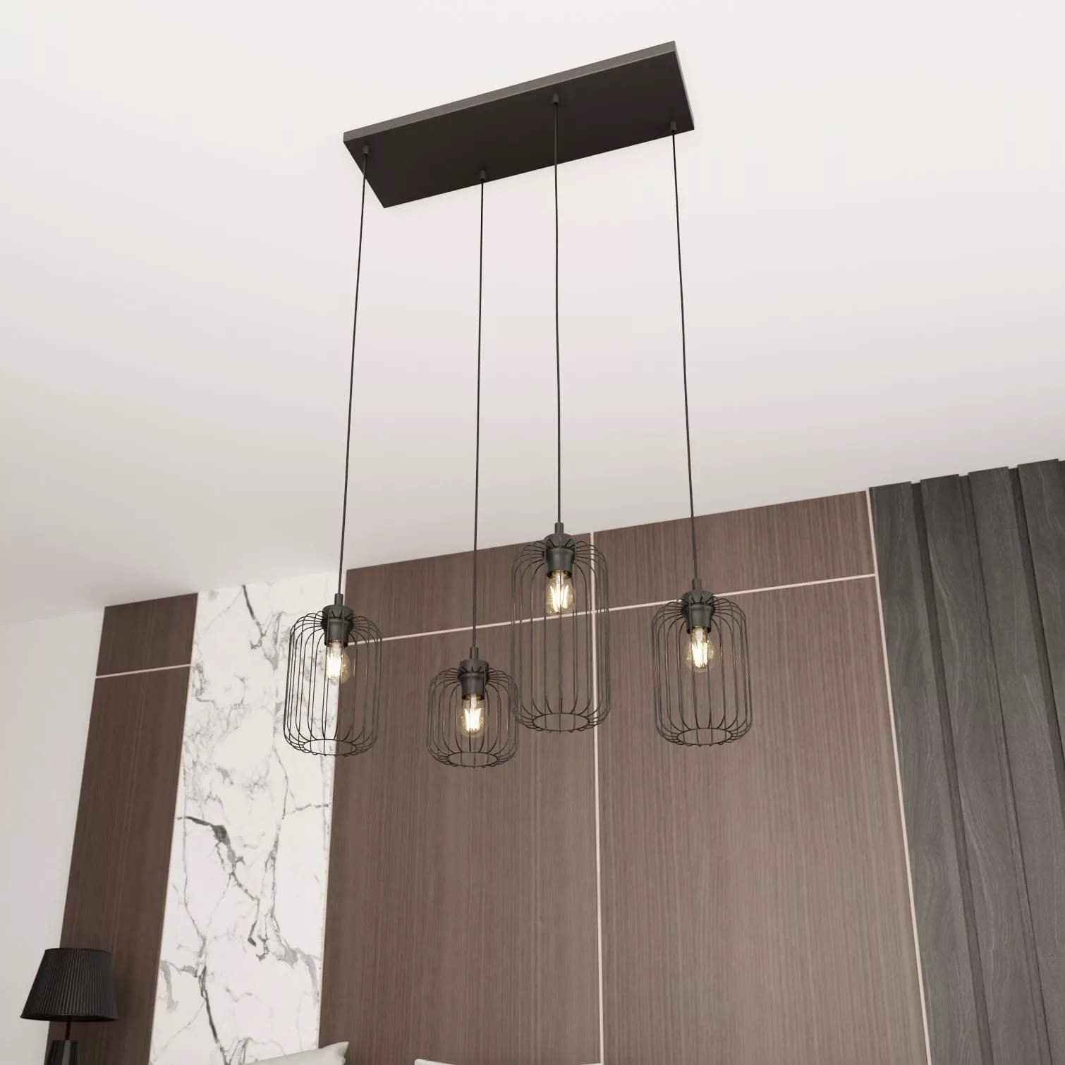Suspension Vander base en métal rectangulaire au design contemporain par Emibig