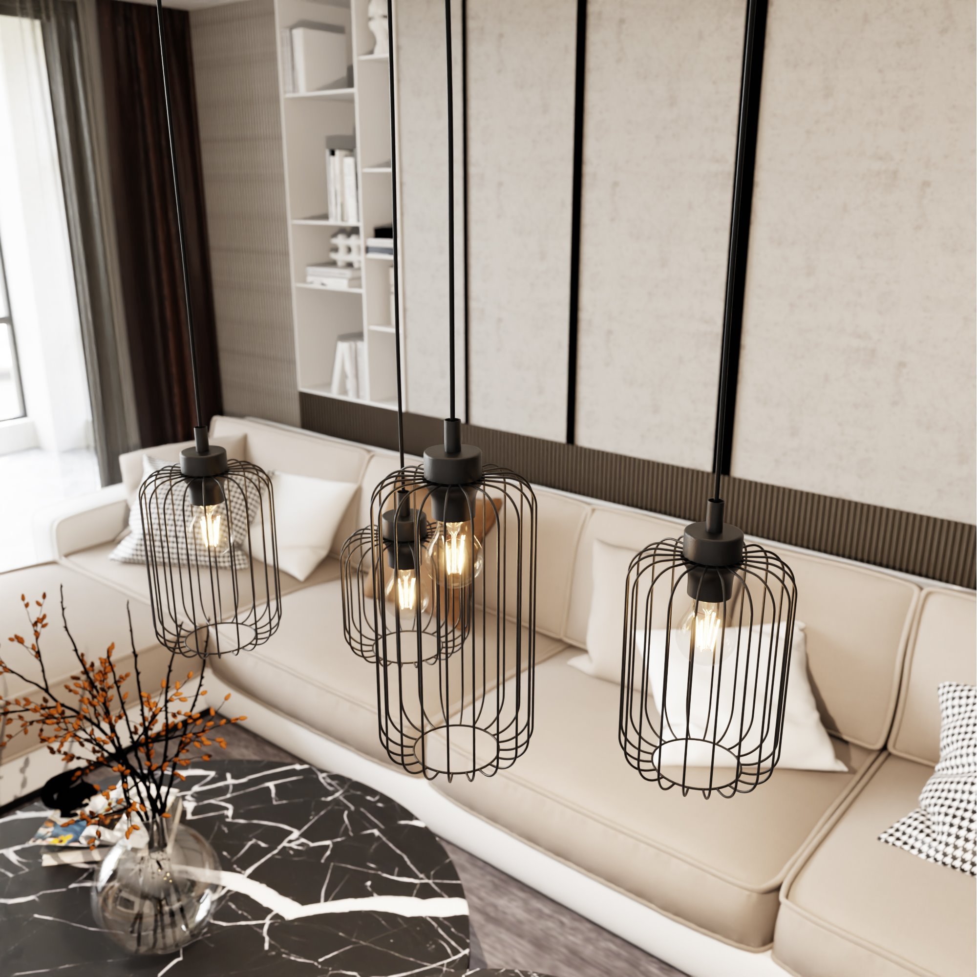 Suspension Vander base en métal rectangulaire au design contemporain par Emibig Suspension Vander base en métal rectangulaire au design contemporain par Emibig