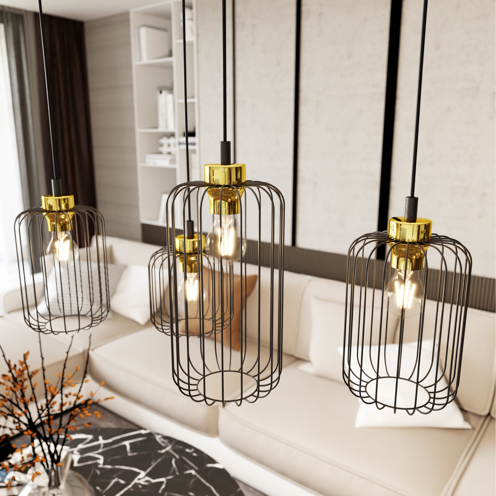 Suspension Vander base en métal rectangulaire au design contemporain par Emibig Suspension Vander base en métal rectangulaire au design contemporain par Emibig