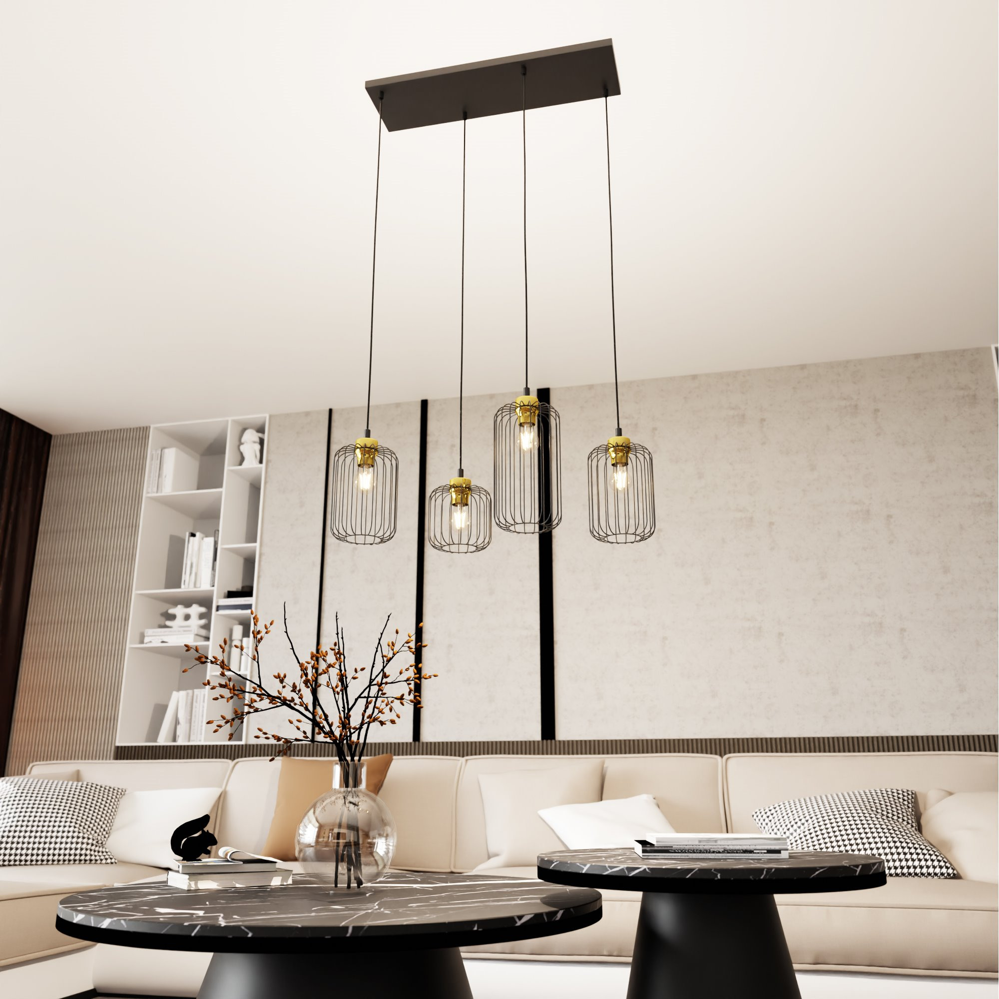 Suspension Vander base en métal rectangulaire au design contemporain par Emibig Suspension Vander base en métal rectangulaire au design contemporain par Emibig