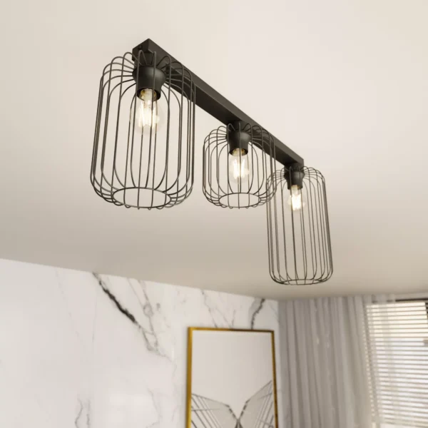 Plafonnier Barn 3BL avec base en métal linéaire au design contemporain par Emibig