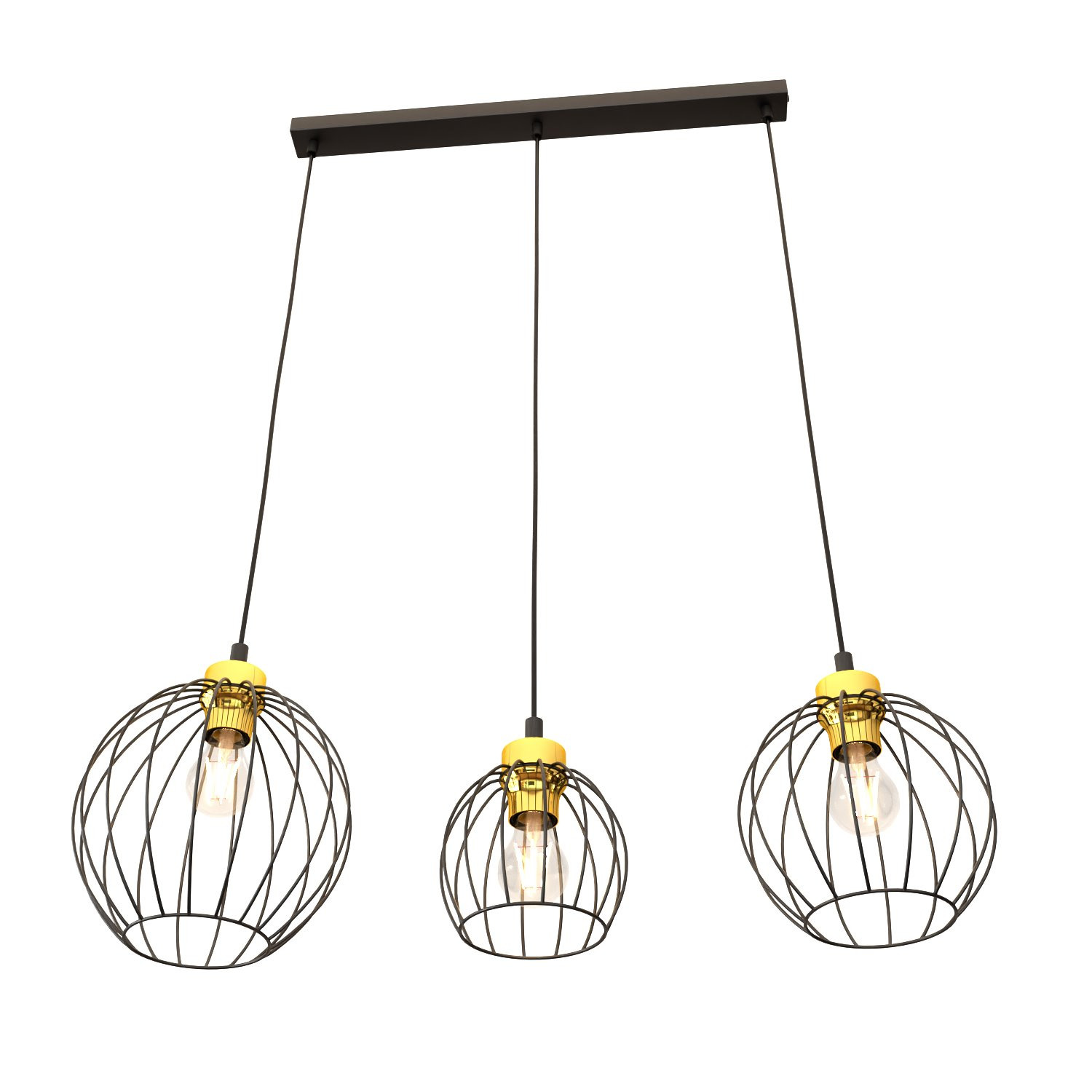 Suspension Nando 3BL avec base en métal linéaire au design contemporain par Emibig Suspension Nando 3BL avec base en métal linéaire au design contemporain par Emibig