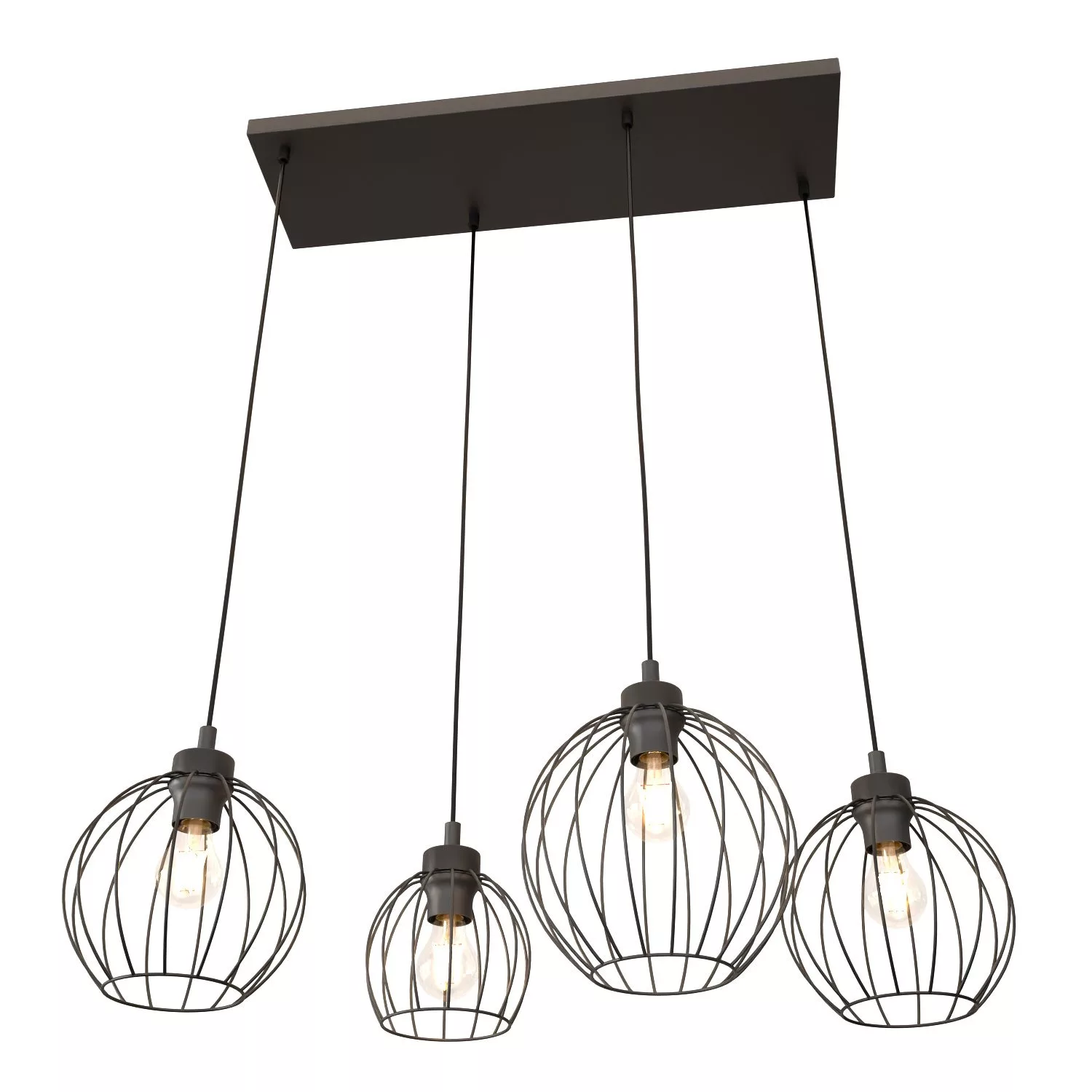 Suspension Nando avec base en métal rectangulaire au design contemporain par Emibig