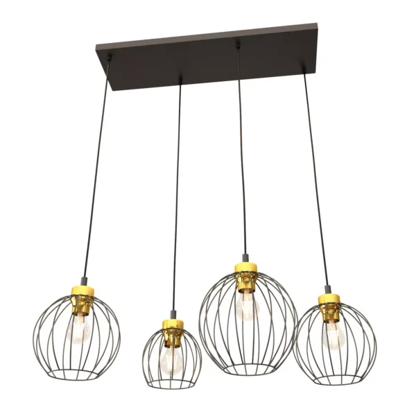 Suspension Nando avec base en métal rectangulaire au design contemporain par Emibig