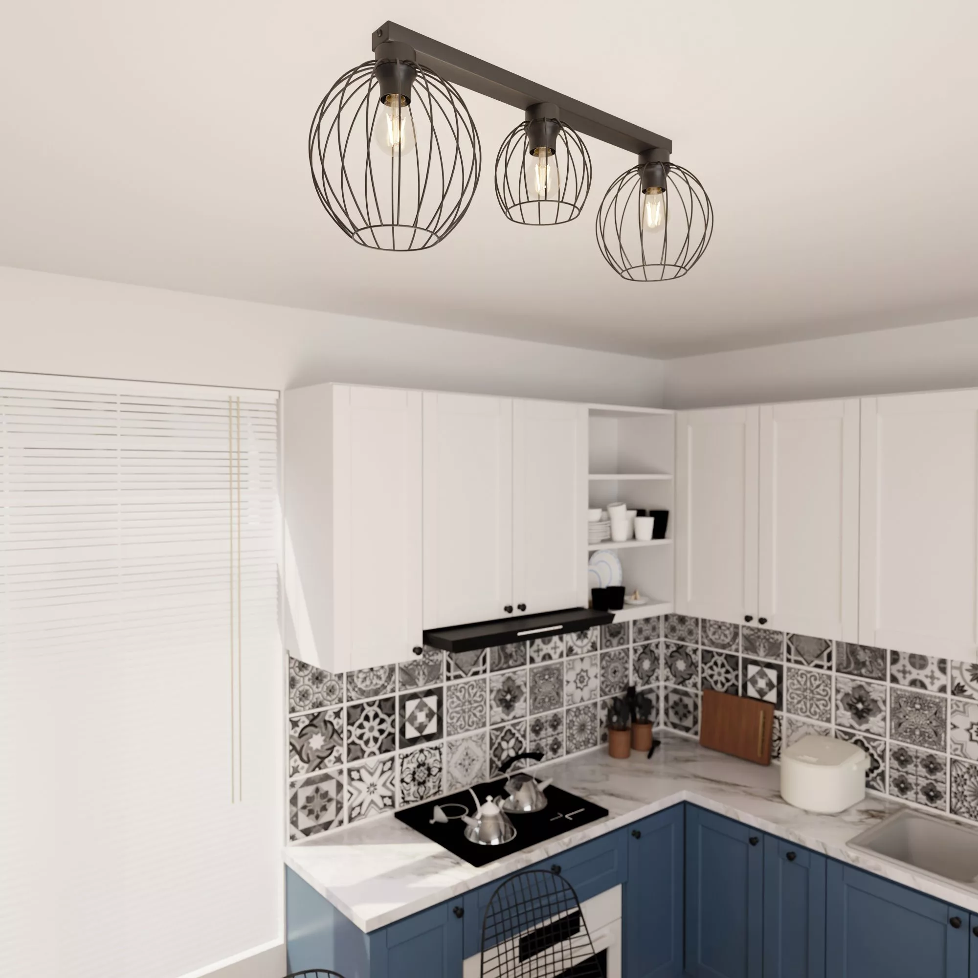 Plafonnier Nest 3BL base en métal linéaire au design contemporain par Emibig