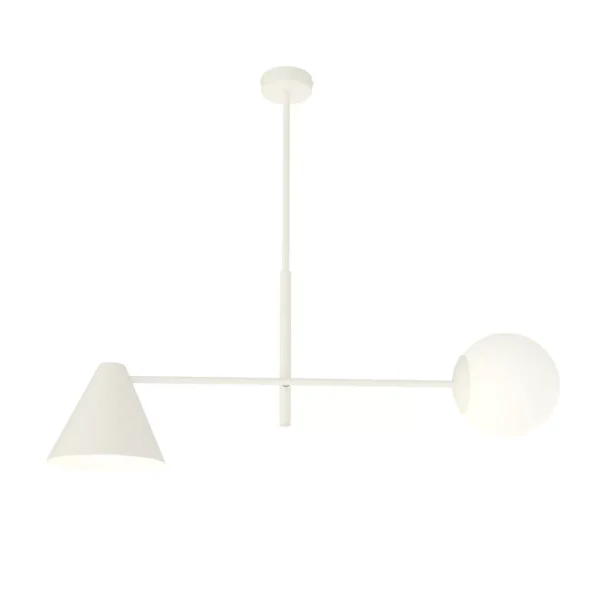 Suspension Hermes base en métal rotatif avec abat-jours en métal et en verre au design contemporain par Emibig