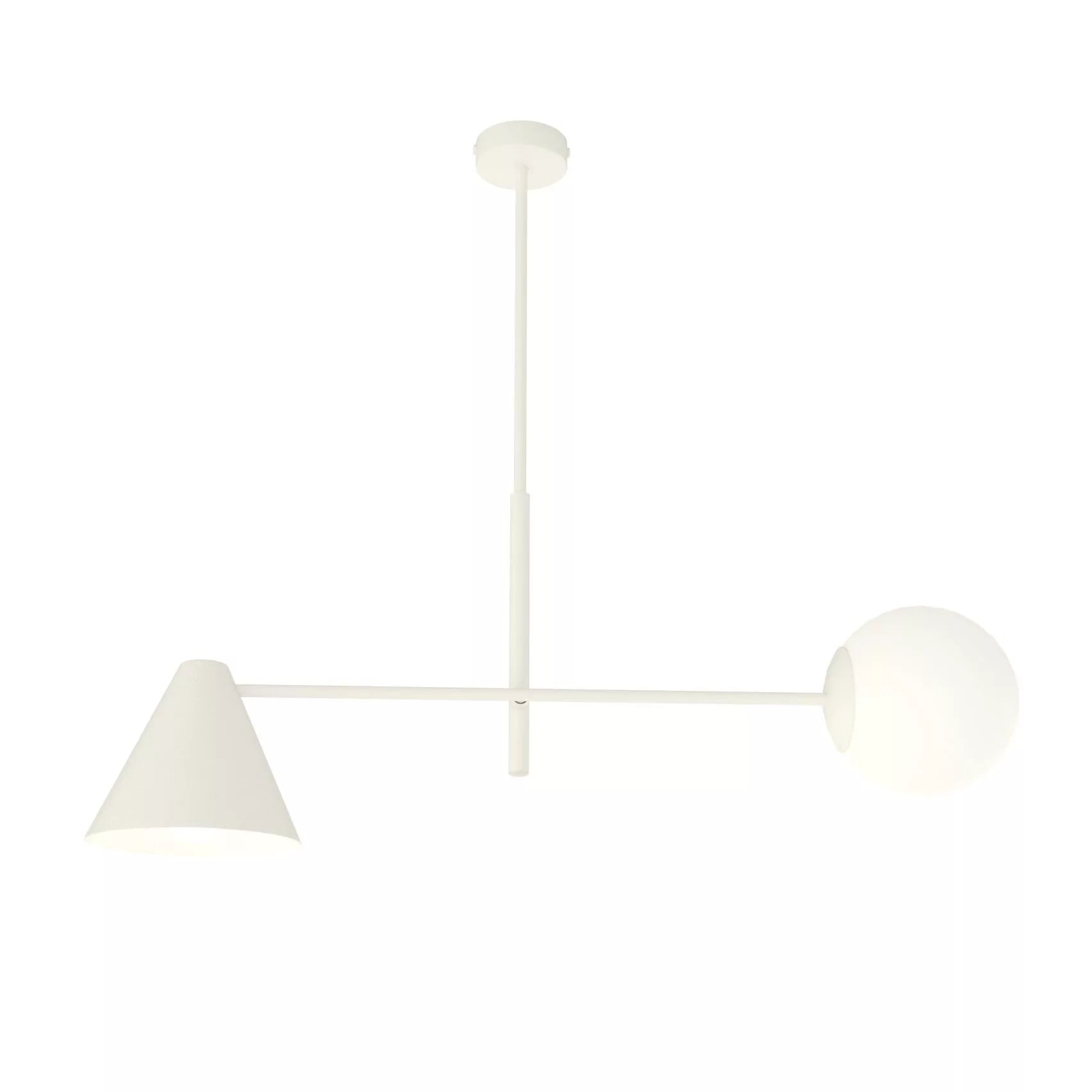 Suspension Hermes base en métal rotatif avec abat-jours en métal et en verre au design contemporain par Emibig