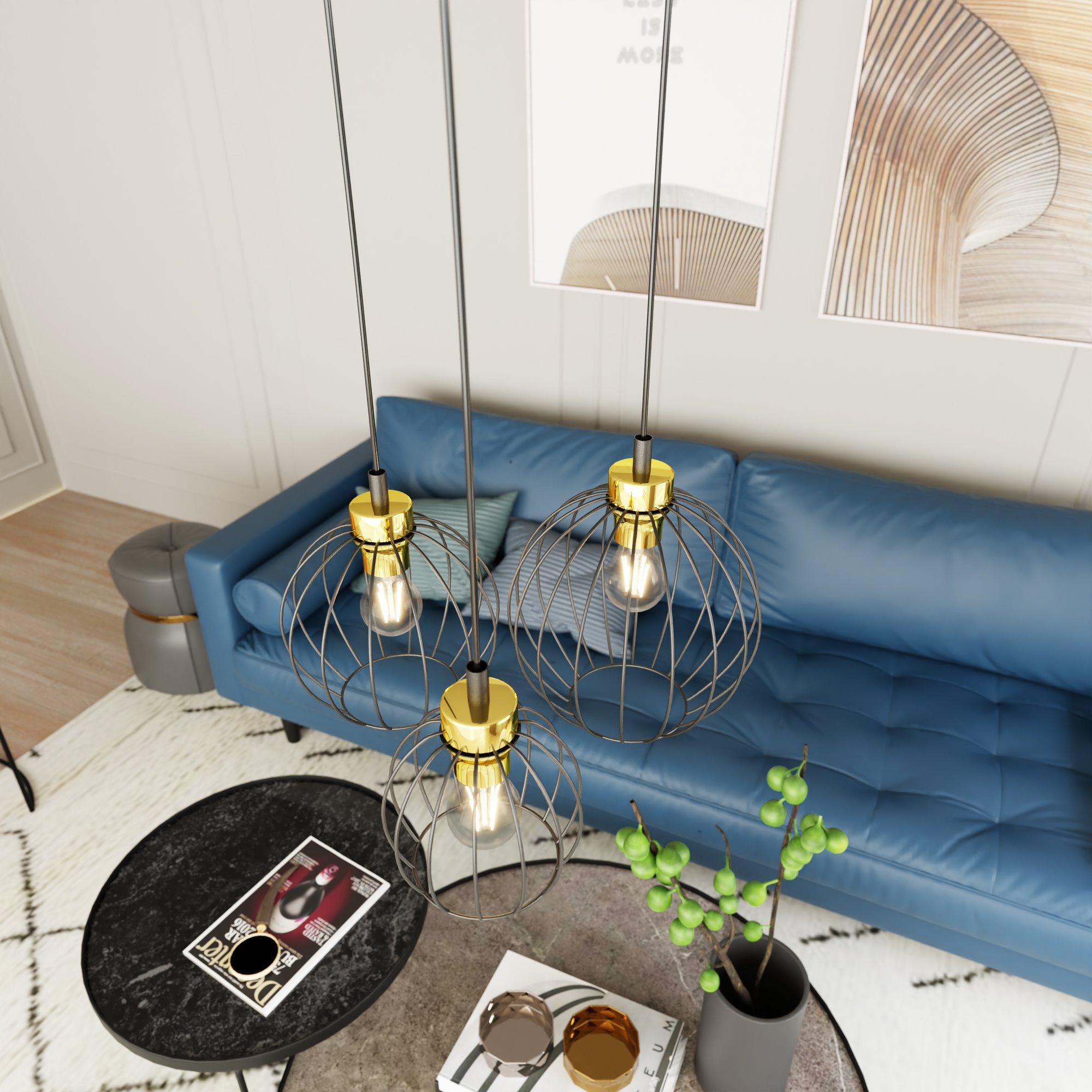 Suspension Nando base en métal circulaire au design contemporain par Emibig Suspension Nando base en métal circulaire au design contemporain par Emibig