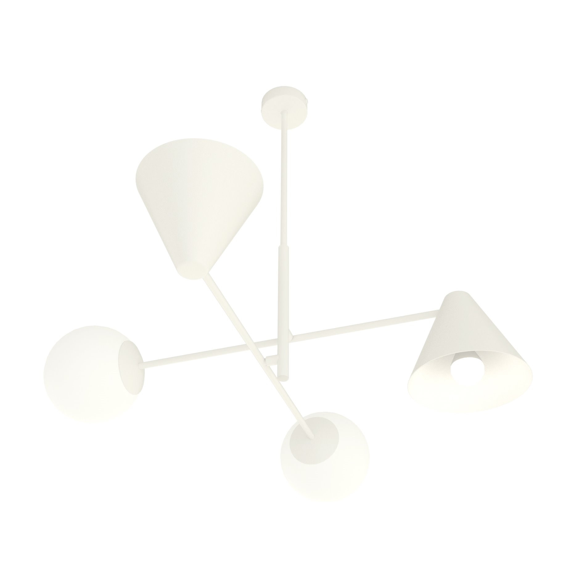 Suspension Hermes base en métal rotatif avec abat-jours en métal et en verre au design contemporain par Emibig Suspension Hermes base en métal rotatif avec abat-jours en métal et en verre au design contemporain par Emibig