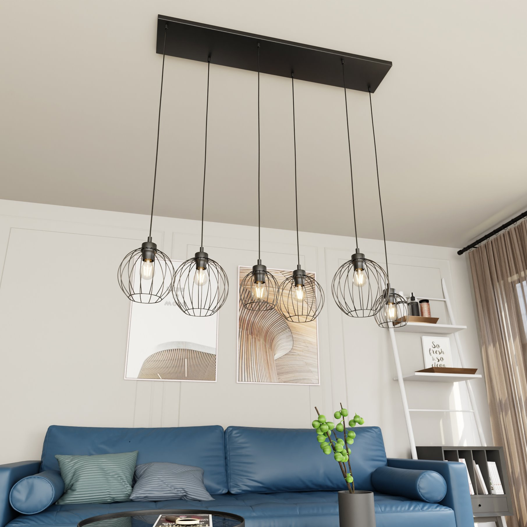 Suspension Nando avec base en métal rectangulaire au design contemporain par Emibig Suspension Nando avec base en métal rectangulaire au design contemporain par Emibig
