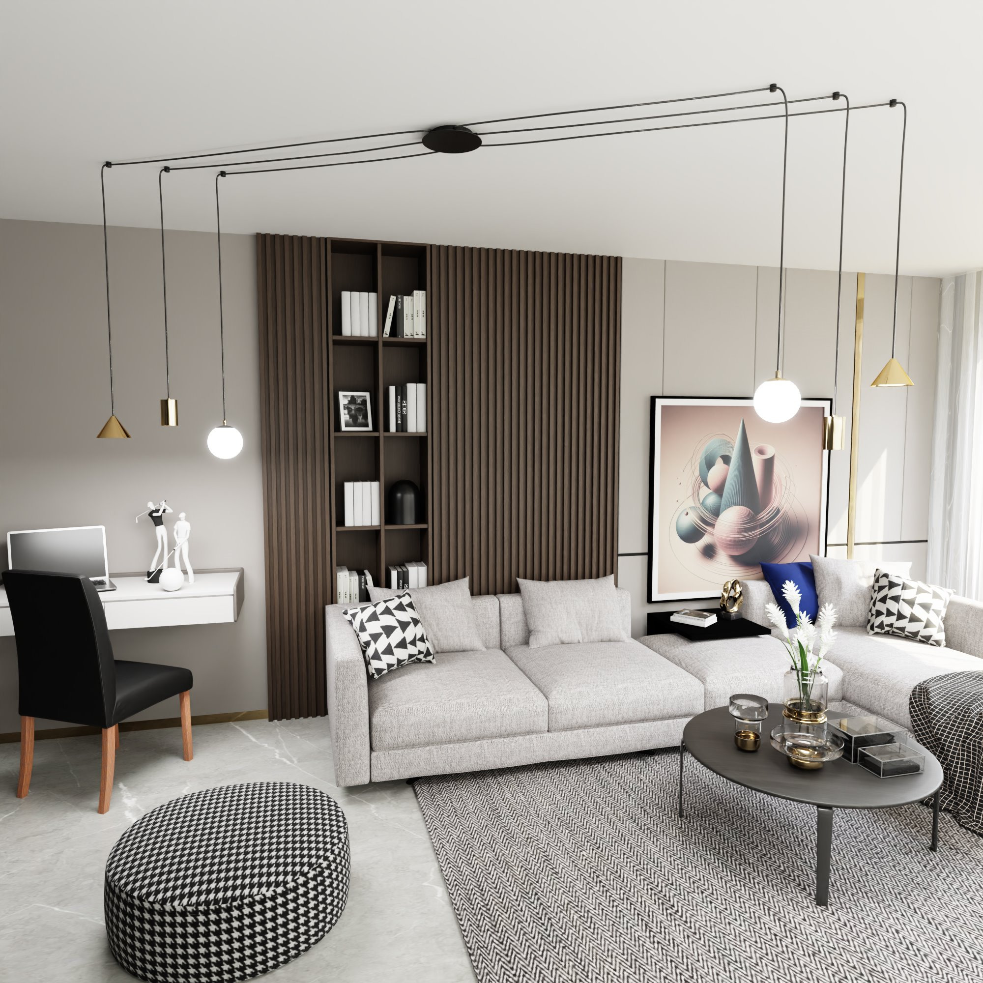 Suspension Fuji en forme d'araignée avec abat-jours métal et en verre au design contemporain par Emibig Suspension Fuji en forme d'araignée avec abat-jours métal et en verre au design contemporain par Emibig