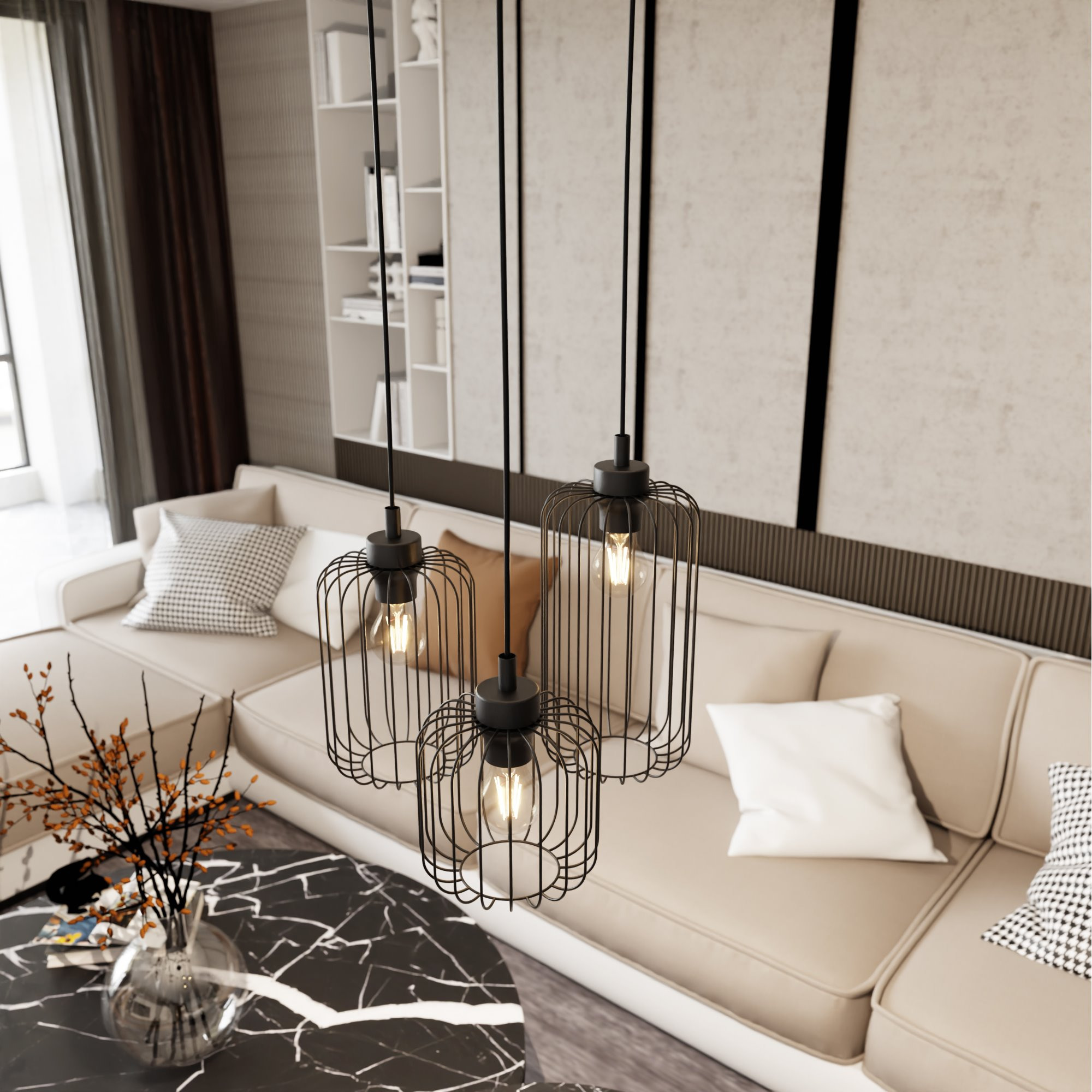 Suspension Vander base en métal circulaire au design contemporain par Emibig Suspension Vander base en métal circulaire au design contemporain par Emibig