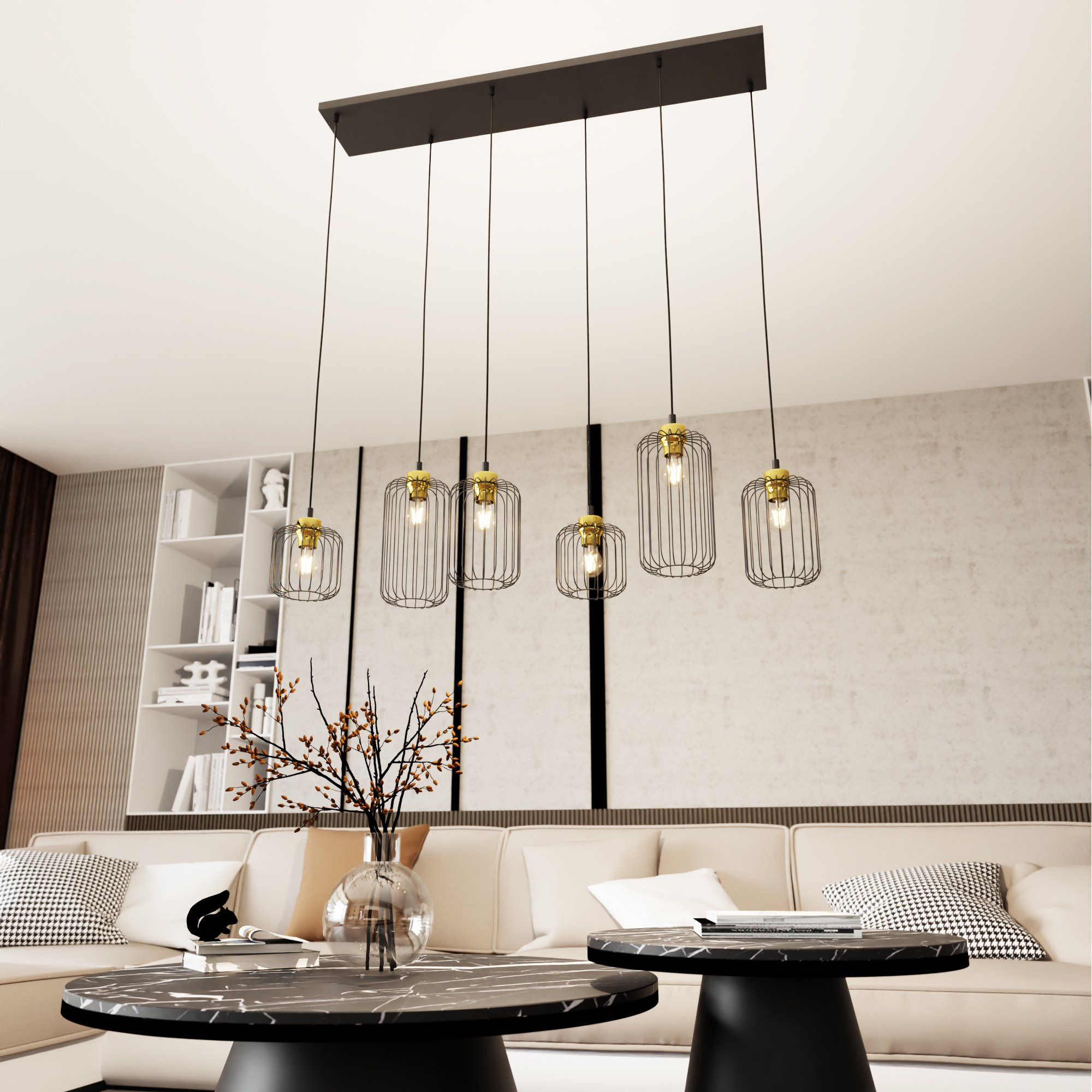 Suspension Vander base en métal rectangulaire au design contemporain par Emibig Suspension Vander base en métal rectangulaire au design contemporain par Emibig