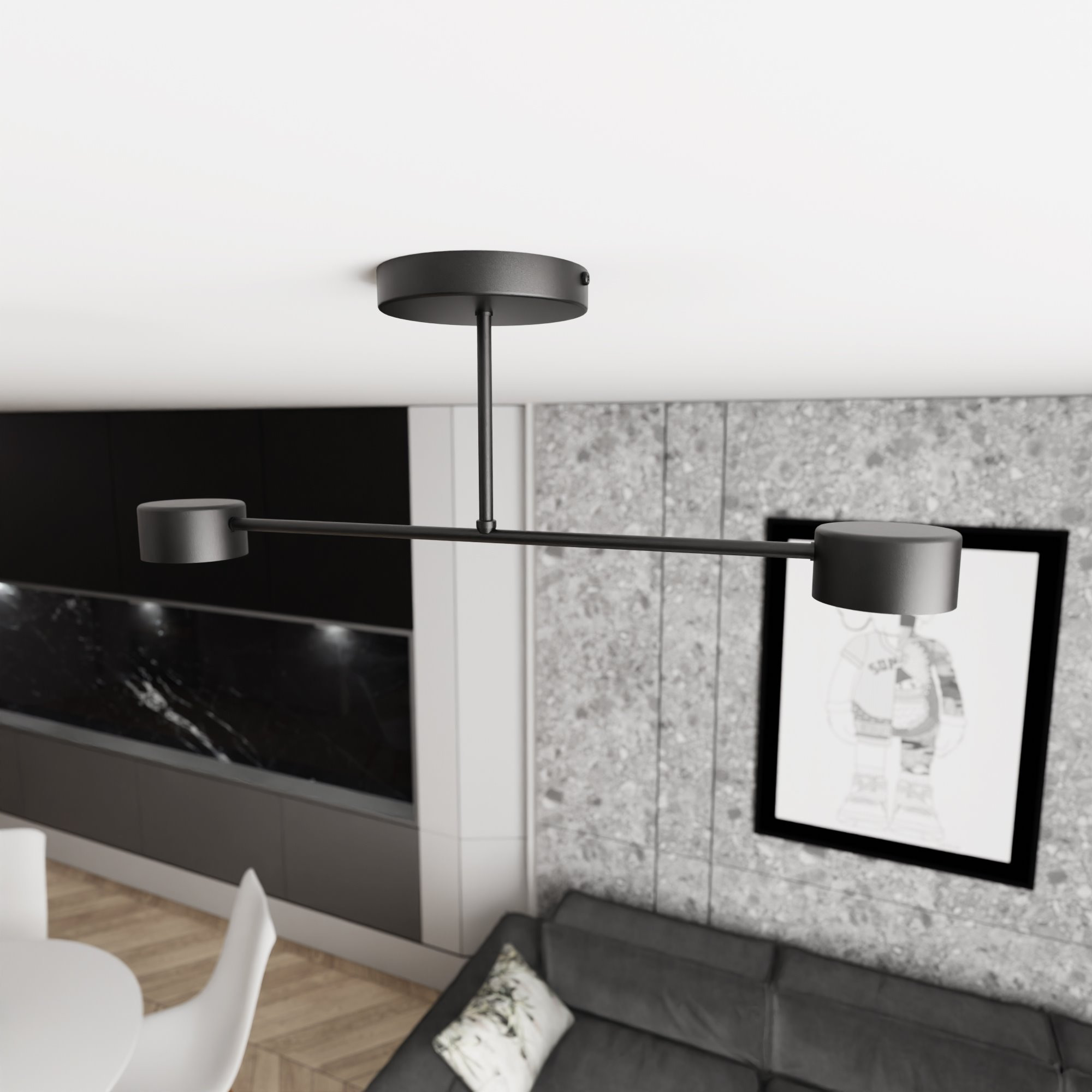 Plafonnier Halo avec base en métal au design contemporain par Emibig Plafonnier Halo avec base en métal au design contemporain par Emibig