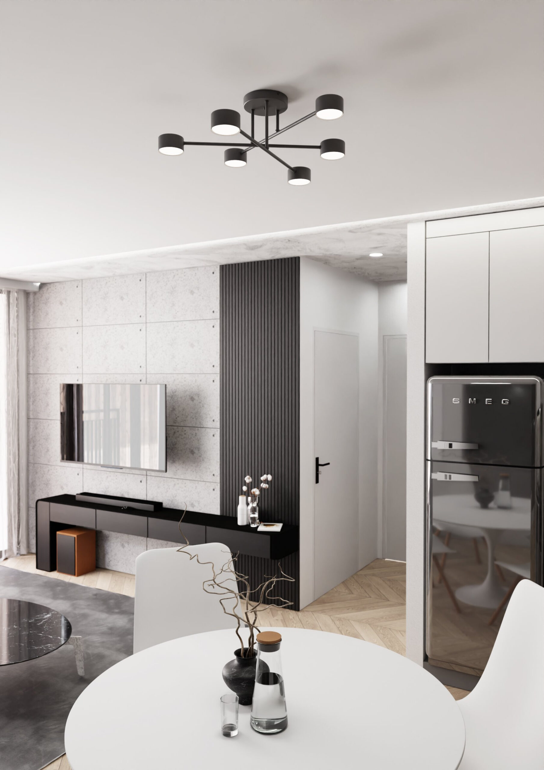Plafonnier Halo avec base en métal au design contemporain par Emibig Plafonnier Halo avec base en métal au design contemporain par Emibig