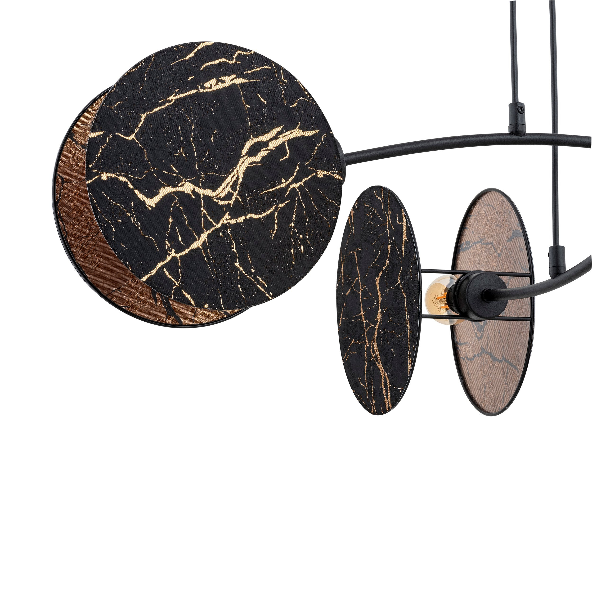 Suspension Motif avec base en métal et abat-jour en tissu au design contemporain par Emibig Suspension Motif avec base en métal et abat-jour en tissu au design contemporain par Emibig