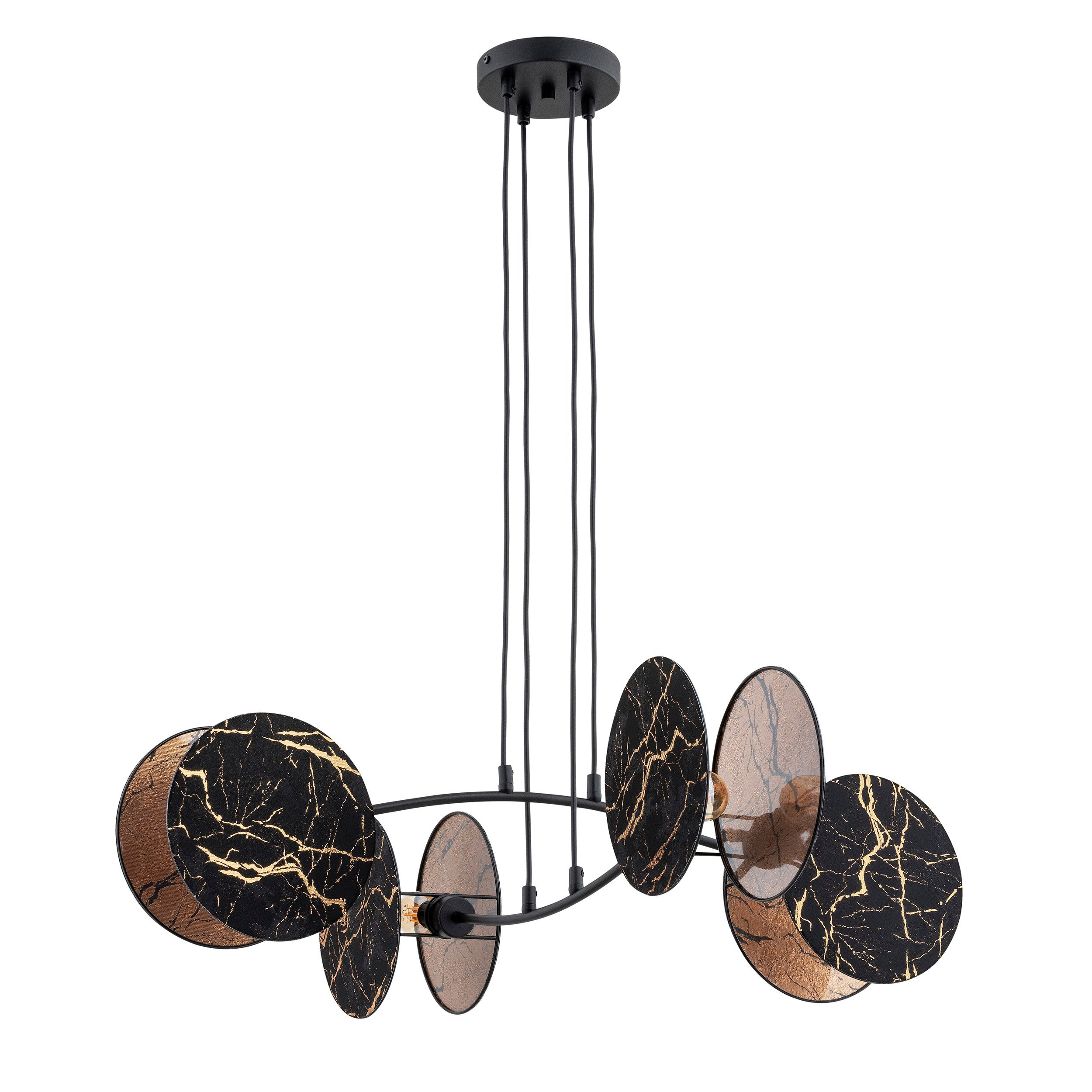 Suspension Motif avec base en métal et abat-jour en tissu au design contemporain par Emibig Suspension Motif avec base en métal et abat-jour en tissu au design contemporain par Emibig