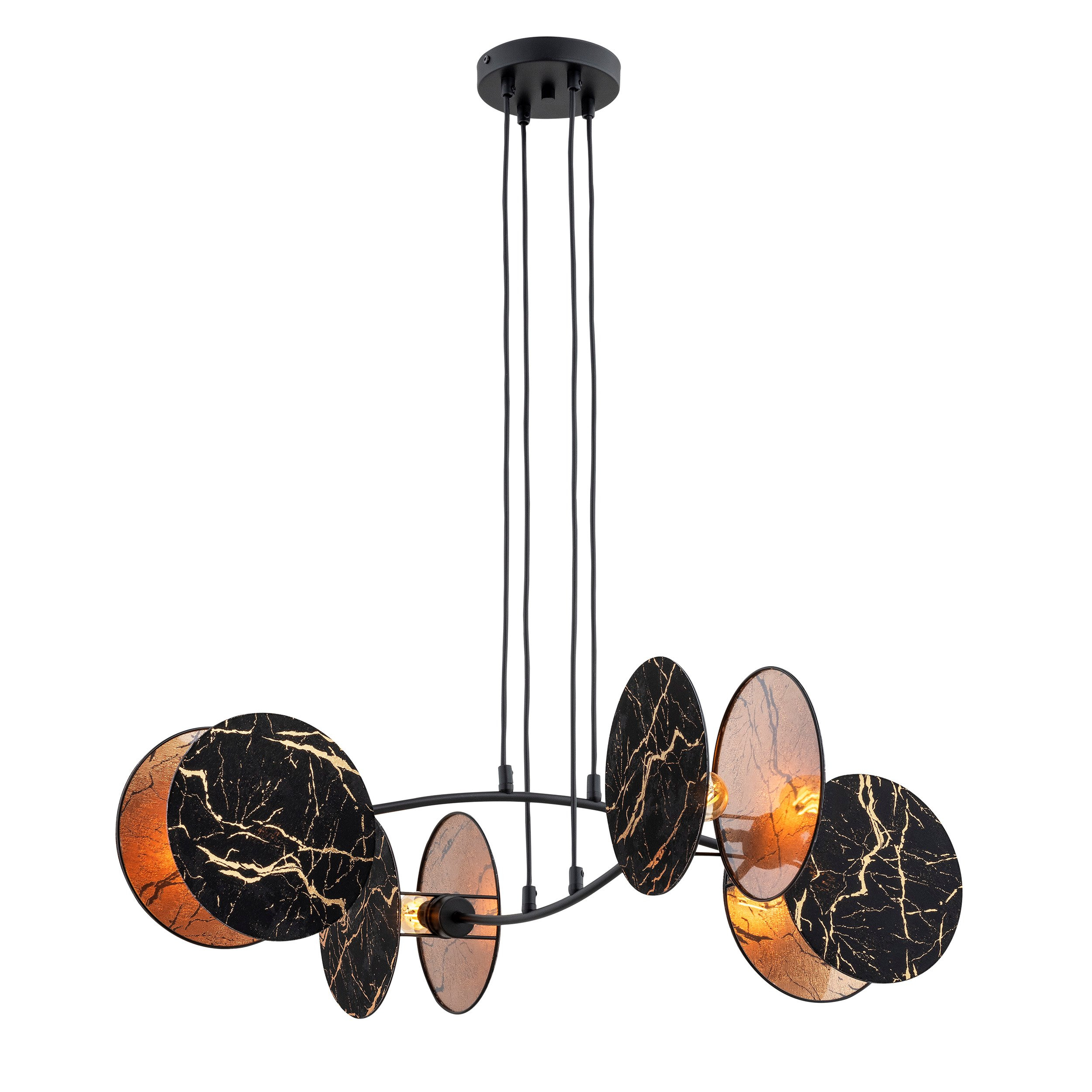 Suspension Motif avec base en métal et abat-jour en tissu au design contemporain par Emibig Suspension Motif avec base en métal et abat-jour en tissu au design contemporain par Emibig