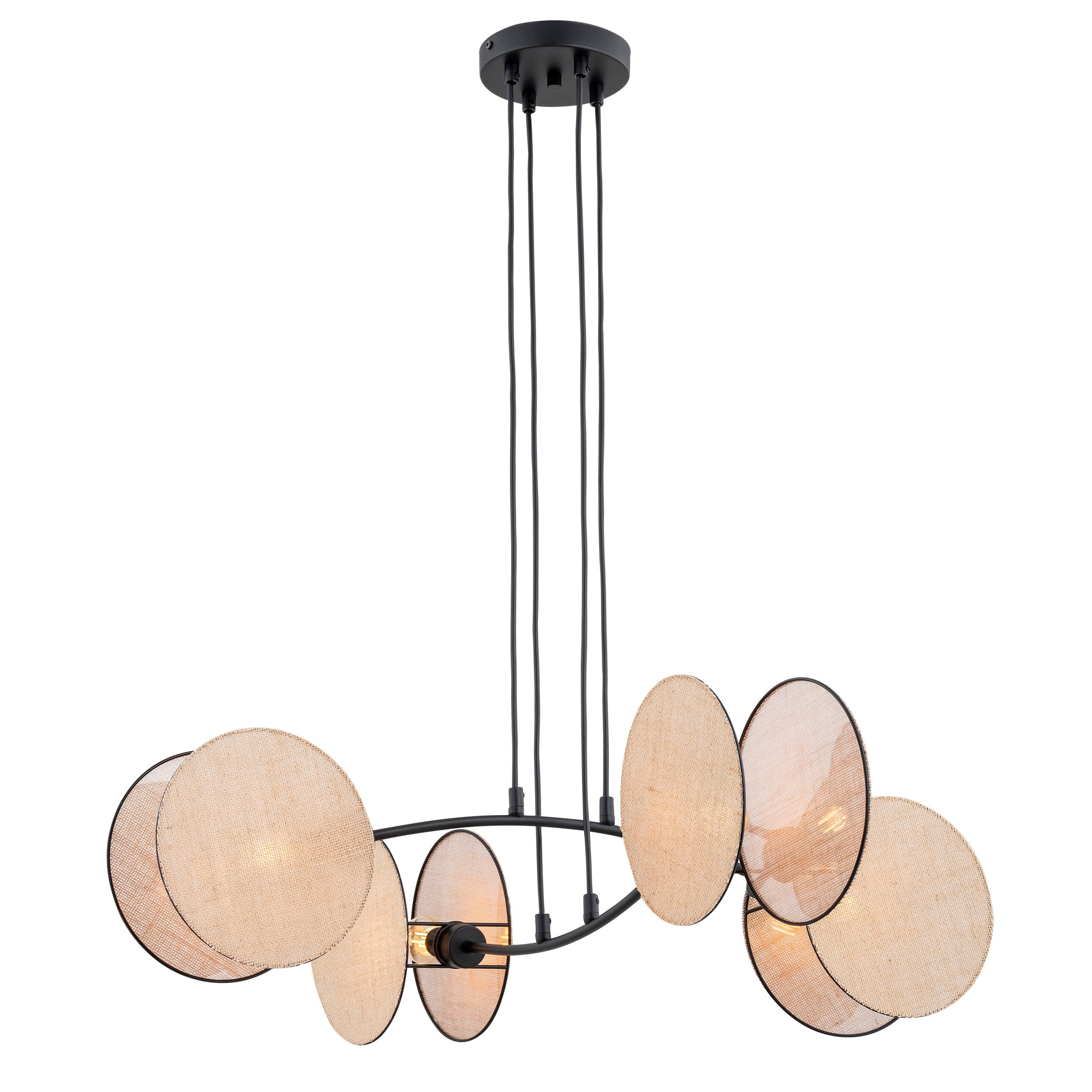 Suspension Motif avec base en métal et abat-jour en tissu au design contemporain par Emibig Suspension Motif avec base en métal et abat-jour en tissu au design contemporain par Emibig