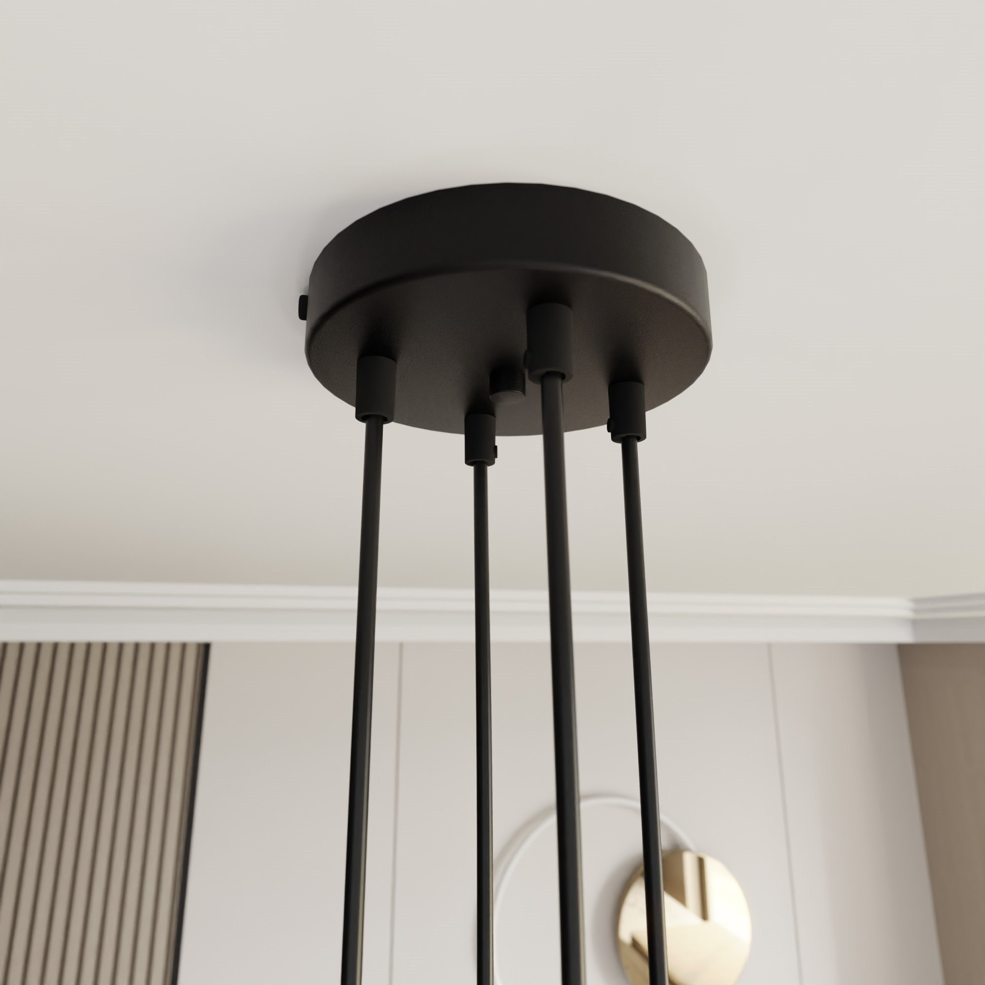 Suspension Motif avec base en métal et abat-jour en tissu au design contemporain par Emibig Suspension Motif avec base en métal et abat-jour en tissu au design contemporain par Emibig