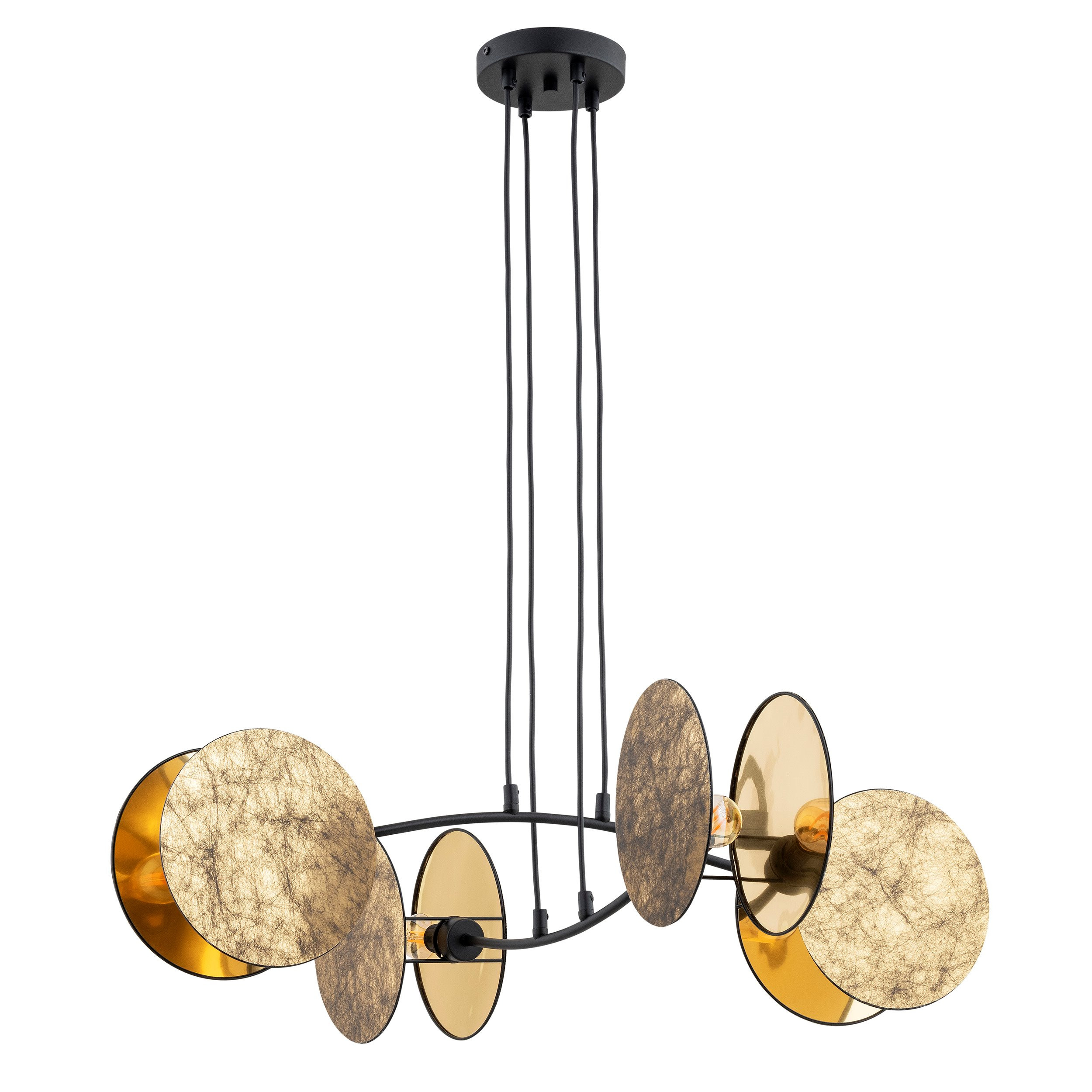Suspension Motif avec base en métal et abat-jour en tissu au design contemporain par Emibig Suspension Motif avec base en métal et abat-jour en tissu au design contemporain par Emibig