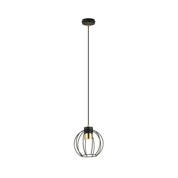 Suspension Ajax base en métal et abat-jour en boule métallique au design contemporain par Emibig