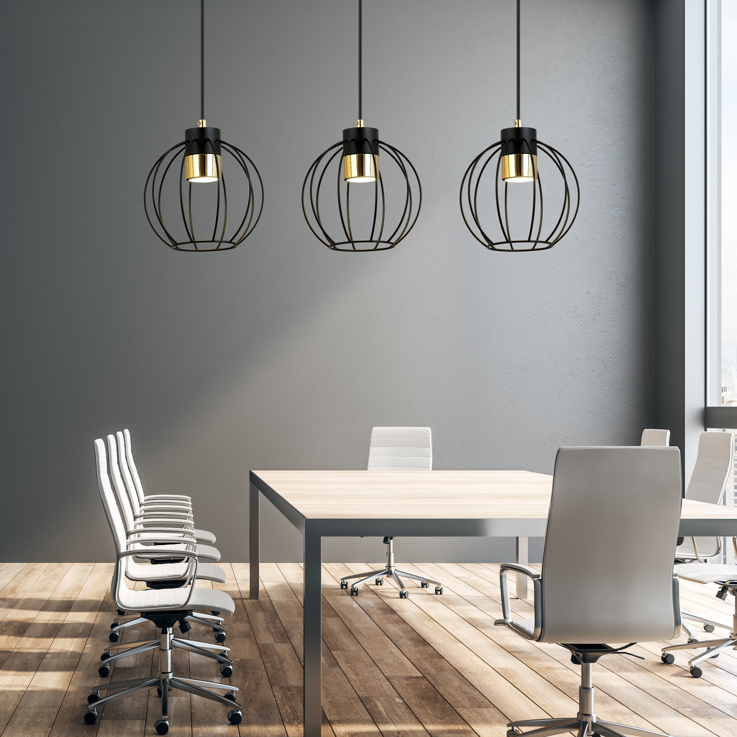 Suspension Ajax base en métal et abat-jour en boule métallique au design contemporain par Emibig Suspension Ajax base en métal et abat-jour en boule métallique au design contemporain par Emibig