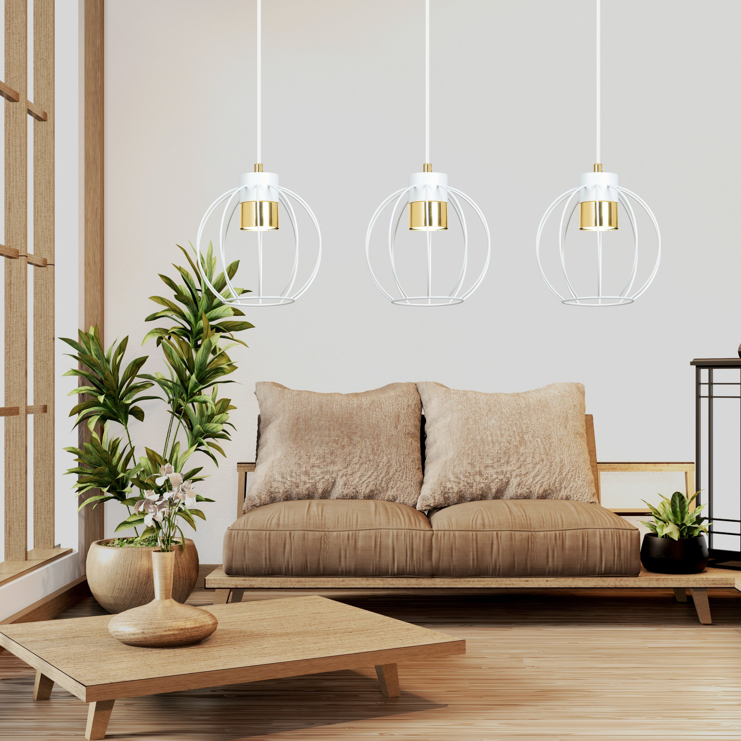 Suspension Ajax base en métal et abat-jour en boule métallique au design contemporain par Emibig Suspension Ajax base en métal et abat-jour en boule métallique au design contemporain par Emibig
