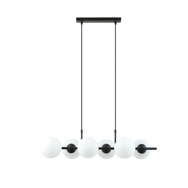 Suspension Rory base en métal et abat-jour boule en verre au design contemporain par Emibig