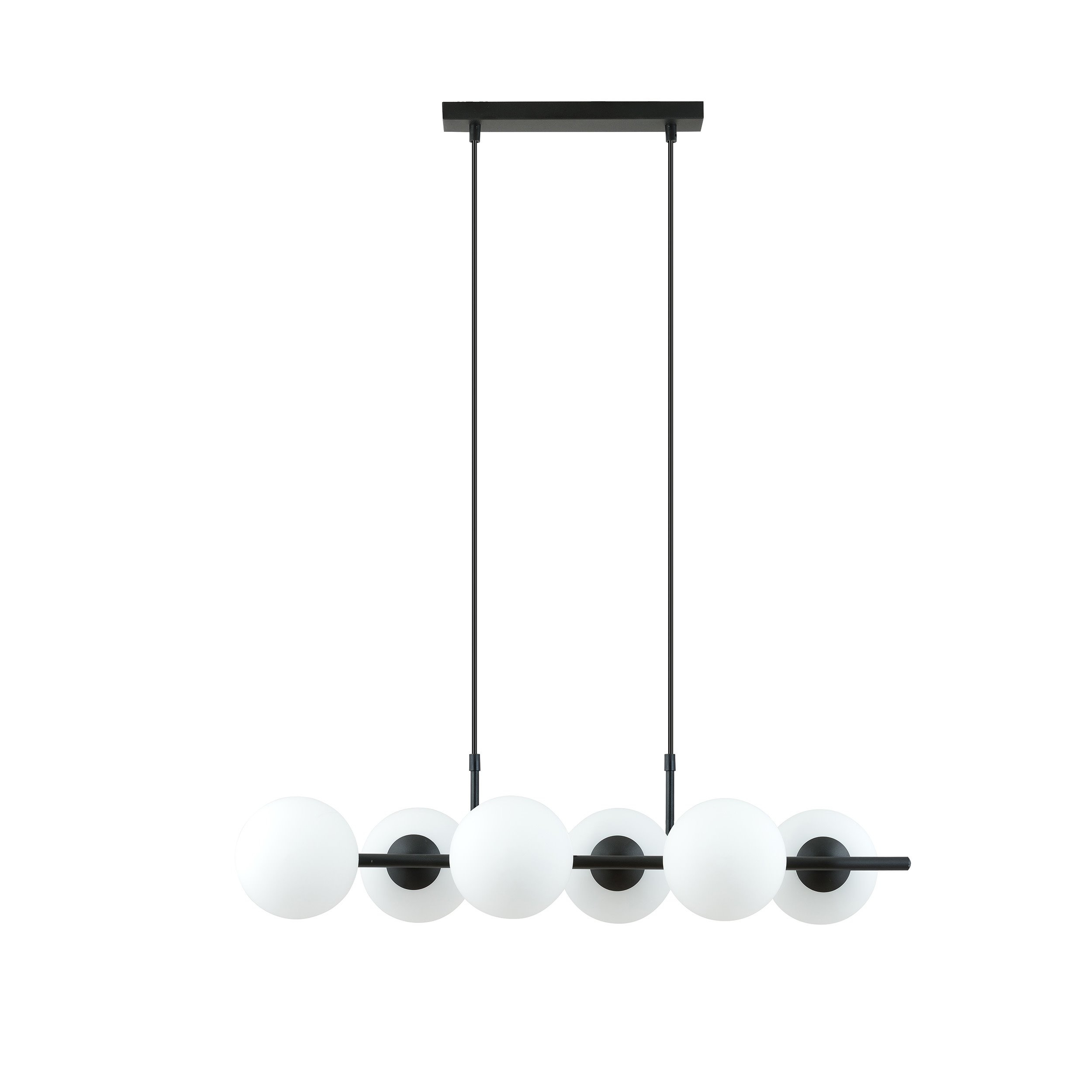 Suspension Rory base en métal et abat-jour boule en verre au design contemporain par Emibig
