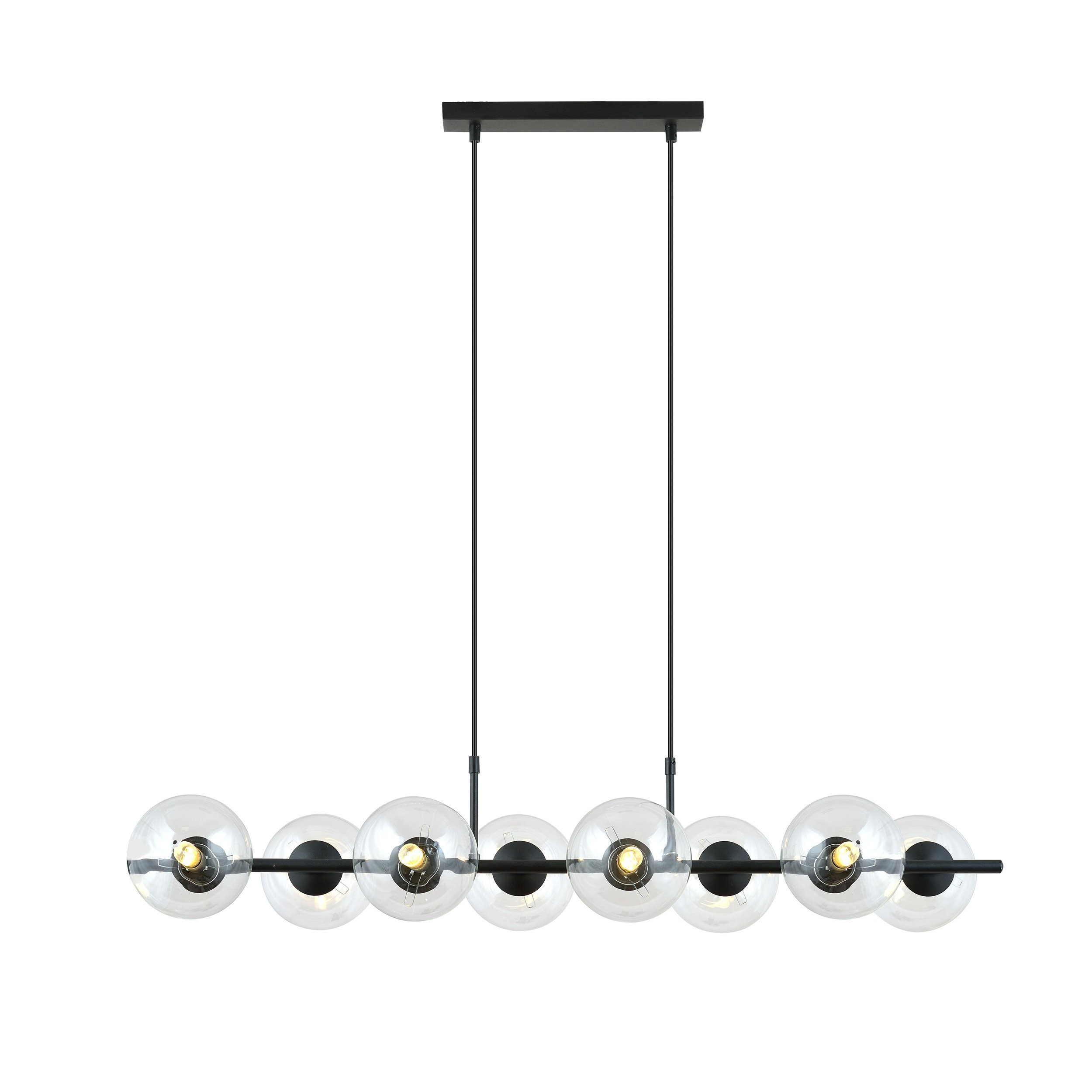 Suspension Rory base en métal et abat-jour boule en verre au design contemporain par Emibig Suspension Rory base en métal et abat-jour boule en verre au design contemporain par Emibig