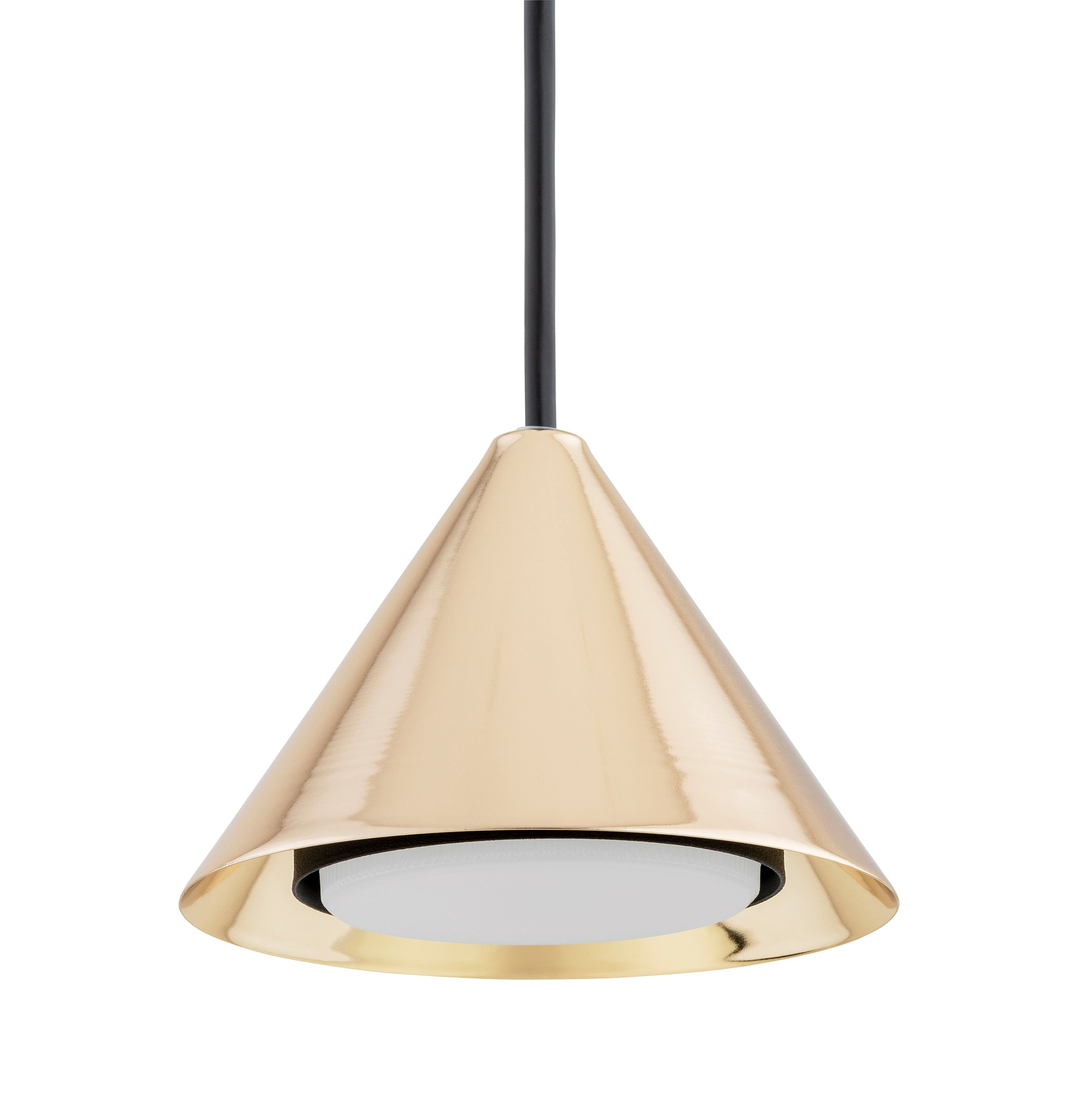 Suspension Elit avec une base en métal circulaire et des abat-jours en forme de cône au design contemporain par Emibig Suspension Elit avec une base en métal circulaire et des abat-jours en forme de cône au design contemporain par Emibig