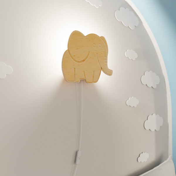 Applique Safari K1 base en métal avec abat-jour en bois au design contemporain par Emibig