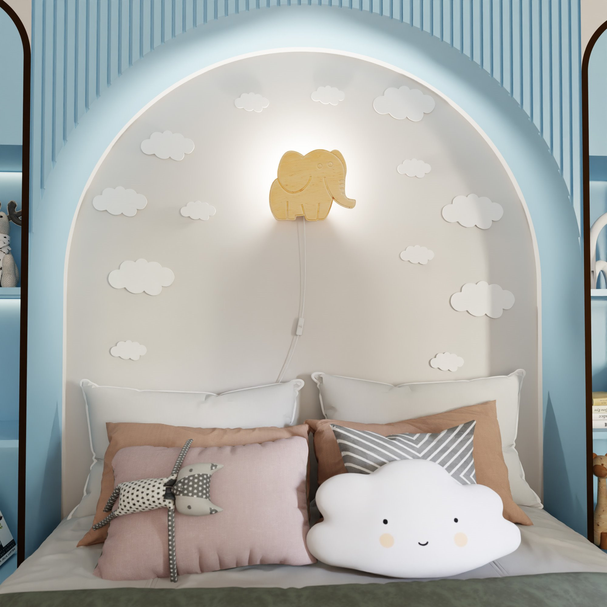 Applique Safari K1 base en métal avec abat-jour en bois au design contemporain par Emibig Applique Safari K1 base en métal avec abat-jour en bois au design contemporain par Emibig