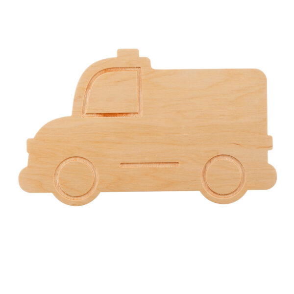 Applique Police K1 base en métal avec abat-jour en bois au design contemporain par Emibig