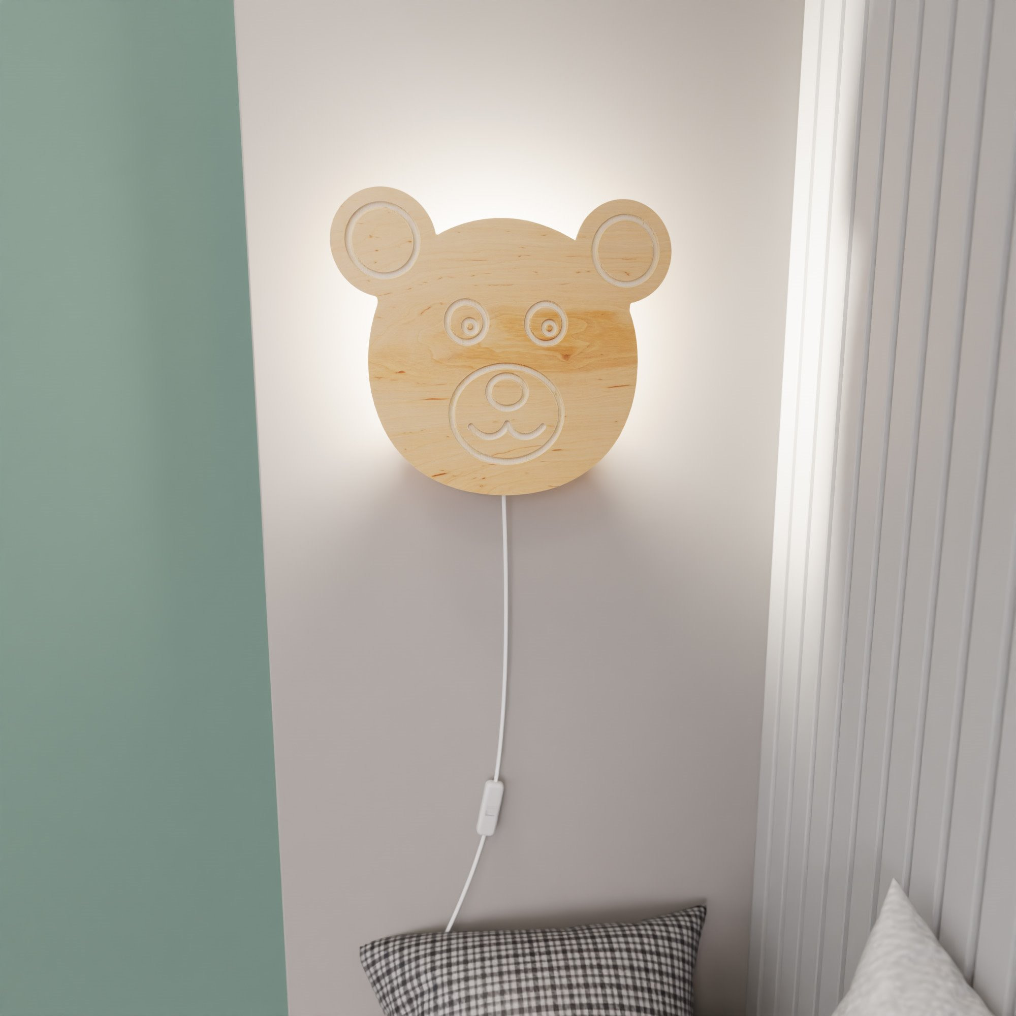 Applique Ted K1 base en métal avec abat-jour en bois au design contemporain par Emibig Applique Ted K1 base en métal avec abat-jour en bois au design contemporain par Emibig